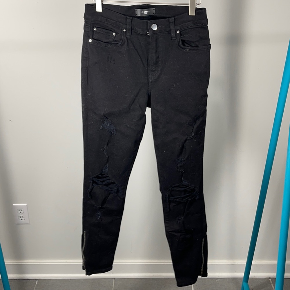 Black Amiri Thrasher Skinny Jeans